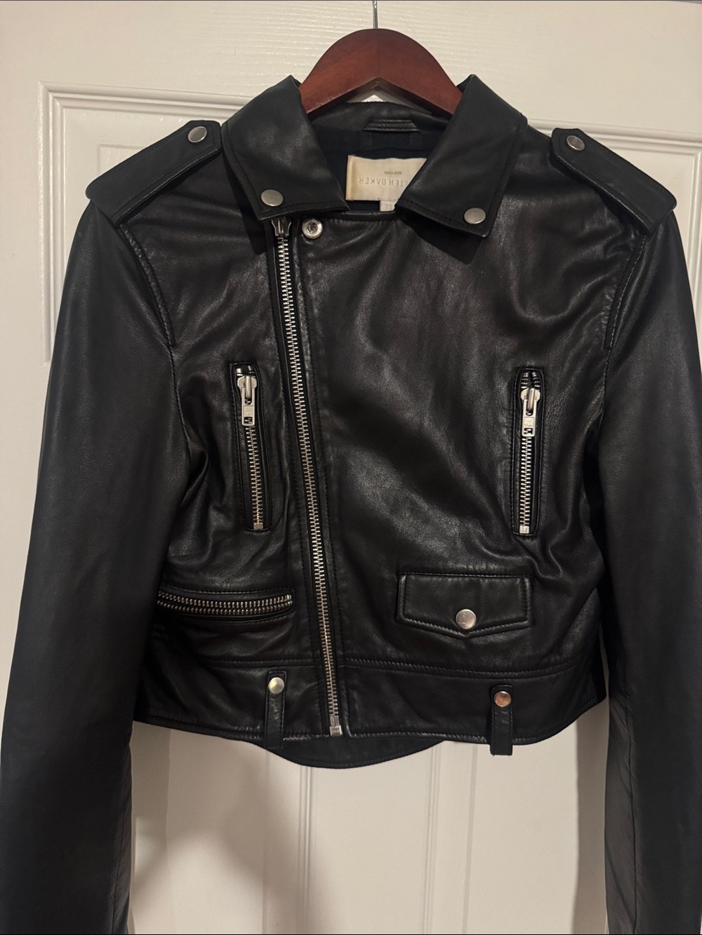 Walter Baker Black Leather Moto Jacket